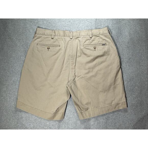 Polo Ralph Lauren Shorts Mens W36 Chino Khaki Beige Flat Front Slash Pocket Golf - Picture 10 of 12